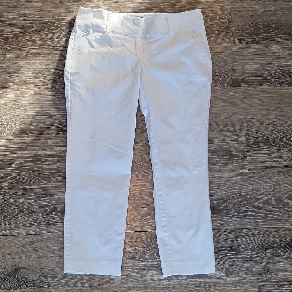 Ann Taylor White Ankle Trousers